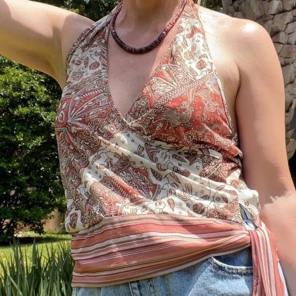Vintage Y2K halter top blouse - Picture 1 of 6
